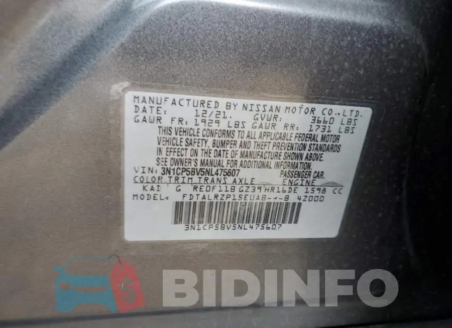 3N1CP5BV5NL475607 Photo# 13