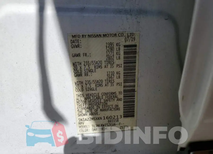 5N1AZ2MSXKN160213 Photo# 12
