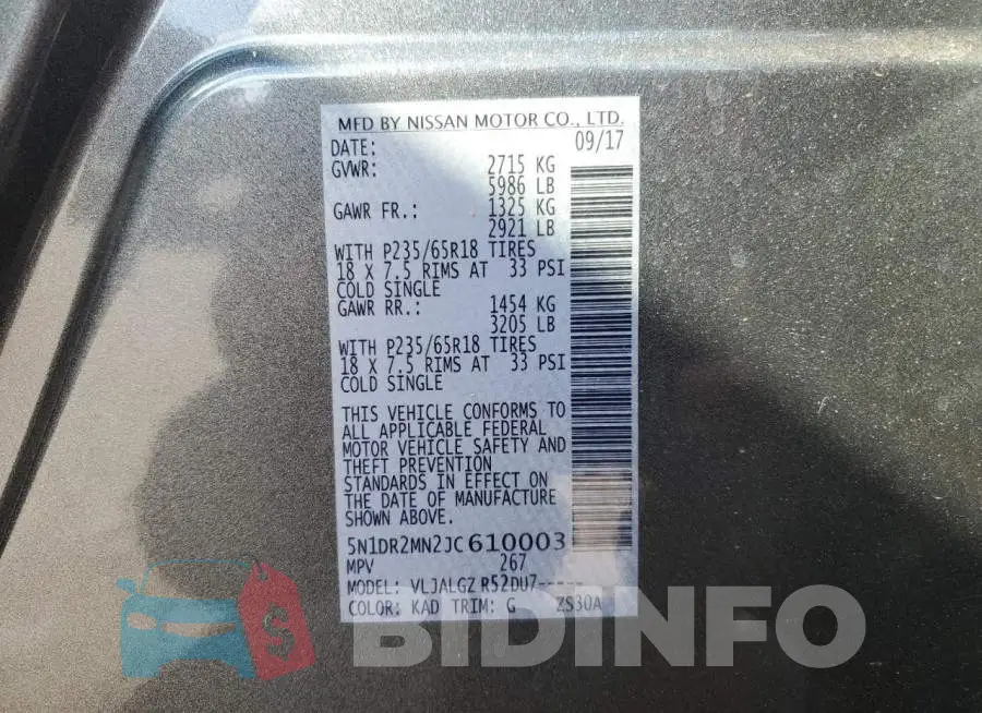 5N1DR2MN2JC610003 Photo# 13