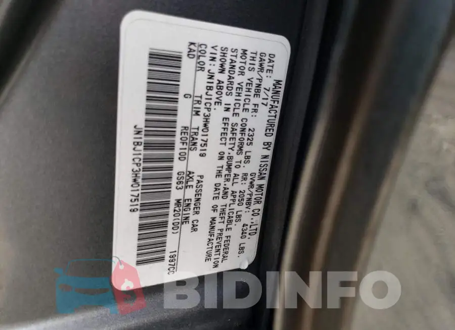 JN1BJ1CP3HW017519 Photo# 12