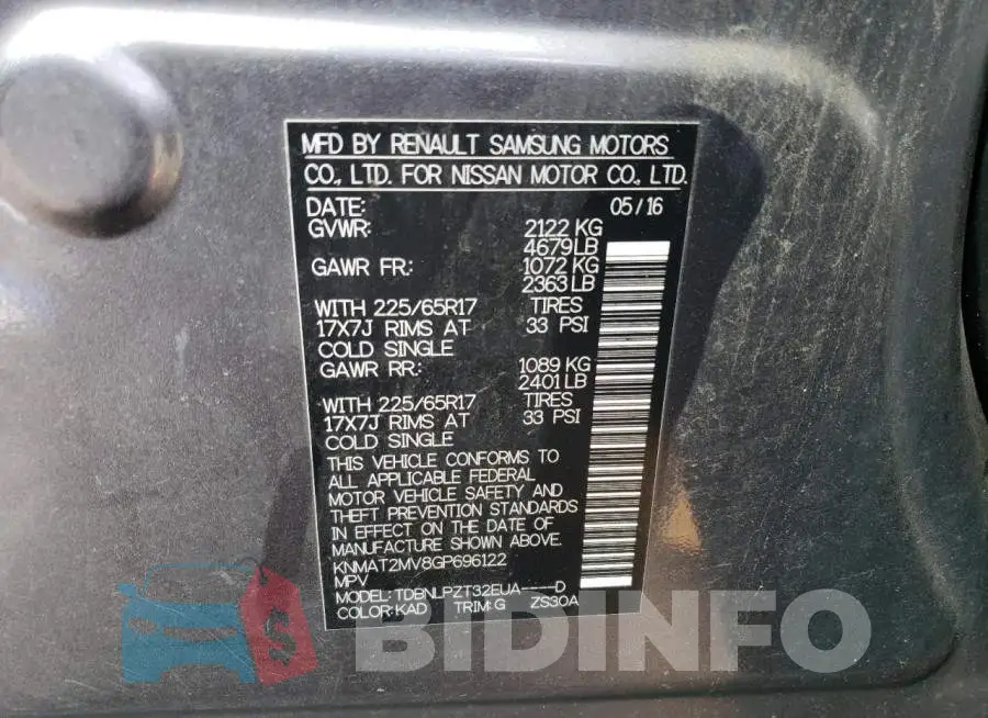 KNMAT2MV8GP696122 Photo# 13