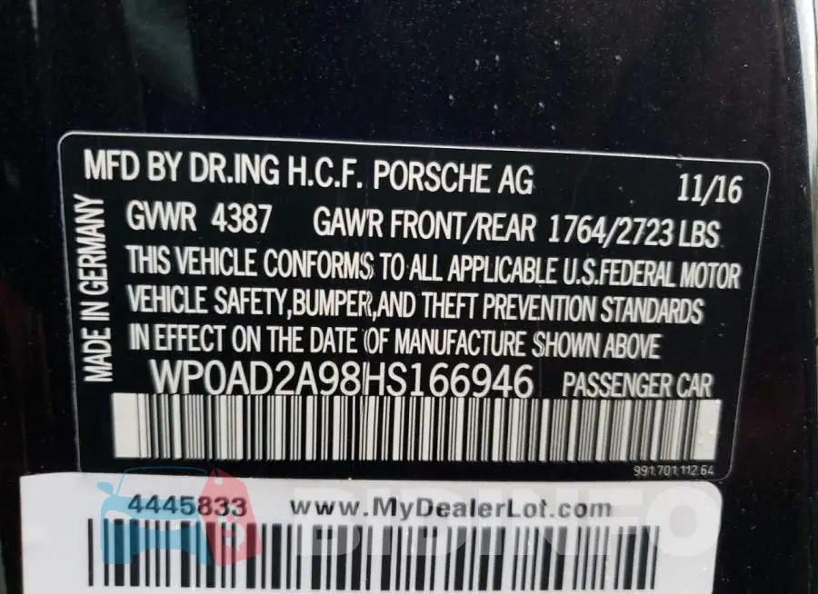 WP0AD2A98HS166946 Photo# 12