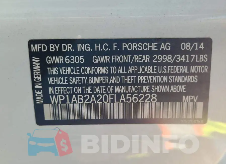 WP1AB2A20FLA56228 Photo# 10