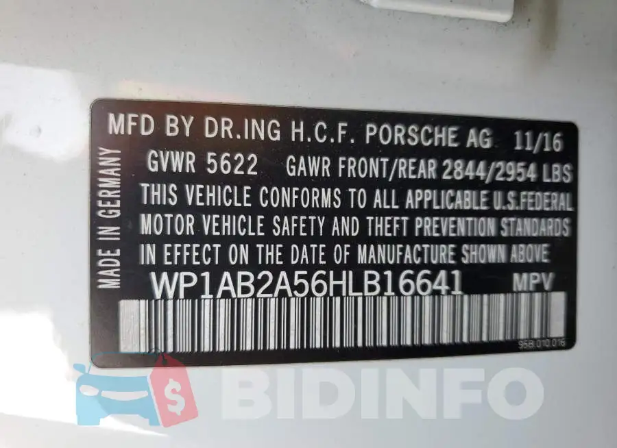 WP1AB2A56HLB16641 Photo# 14