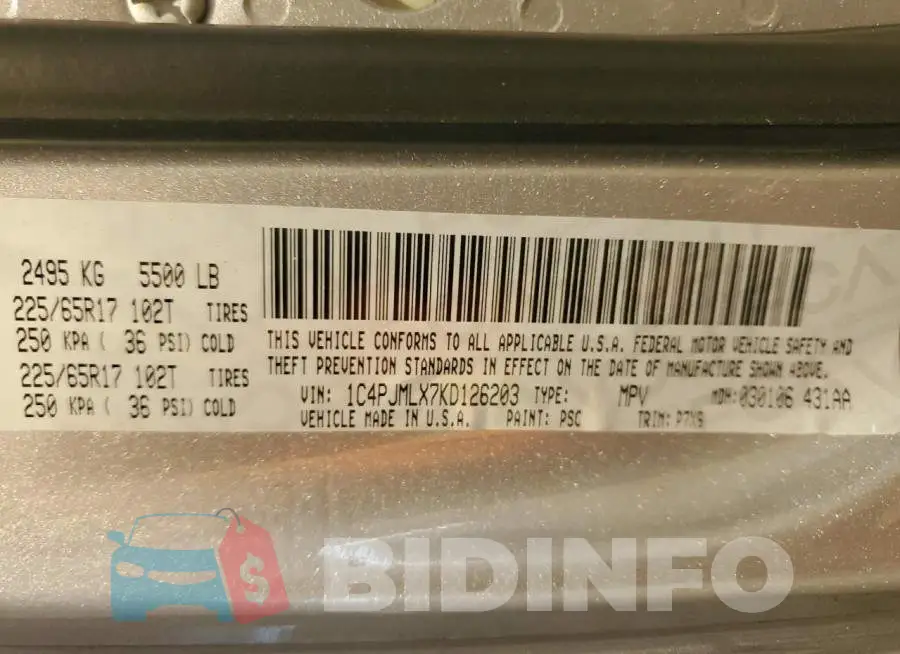 1C4PJMLX7KD126203 Photo# 12