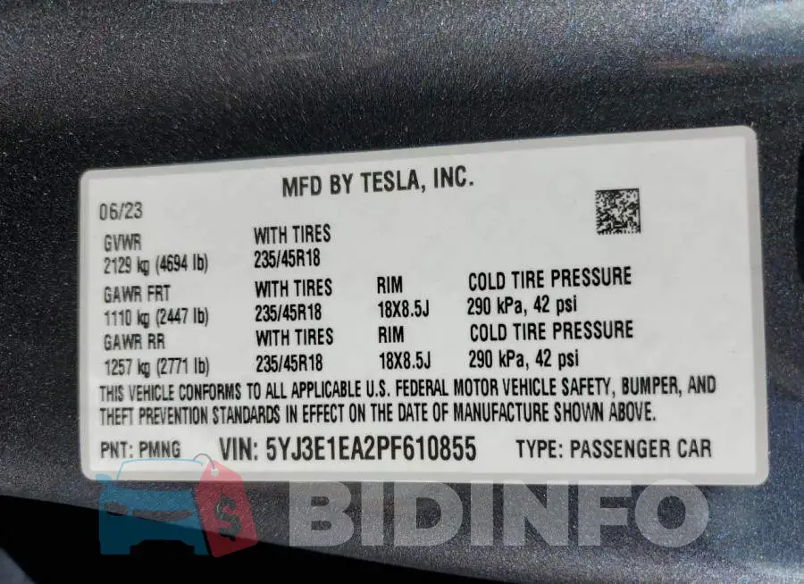 5YJ3E1EA2PF610855 Photo# 12
