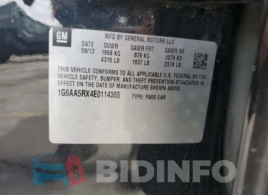 1G6AA5RX4E0114365 Photo# 12