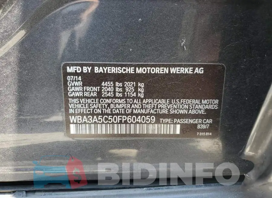 WBA3A5C50FP604059 Photo# 13
