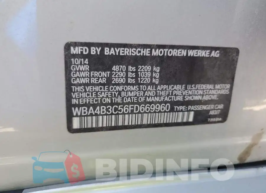 WBA4B3C56FD669960 Photo# 12