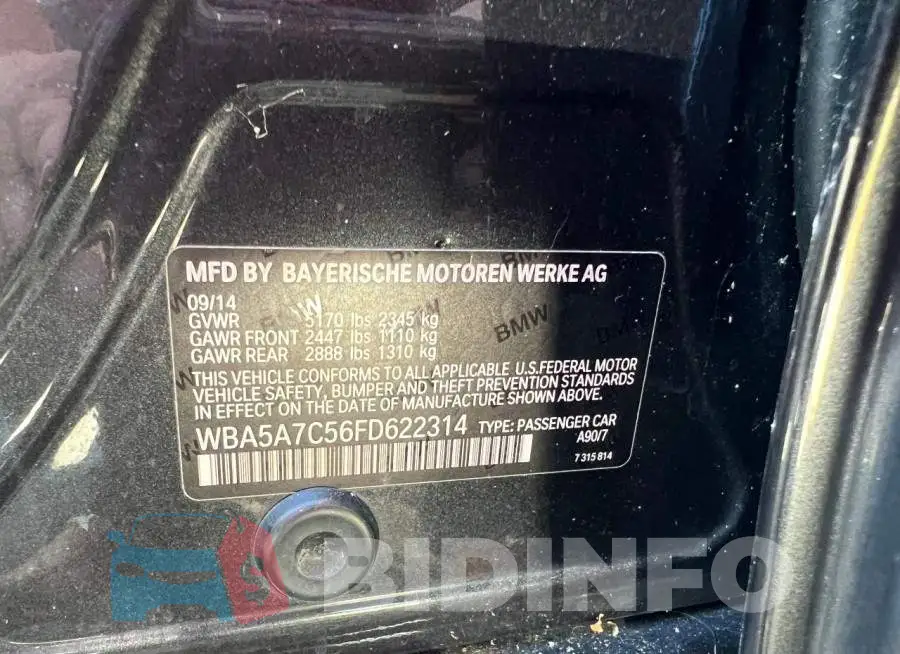 WBA5A7C56FD622314 Photo# 10
