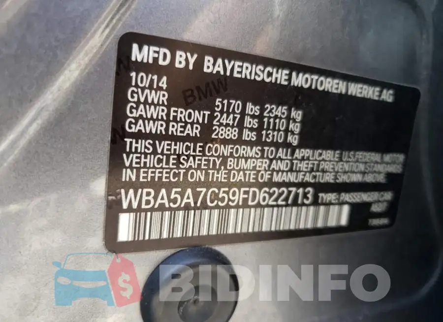 WBA5A7C59FD622713 Photo# 12