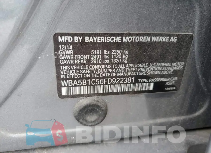 WBA5B1C56FD922381 Photo# 12