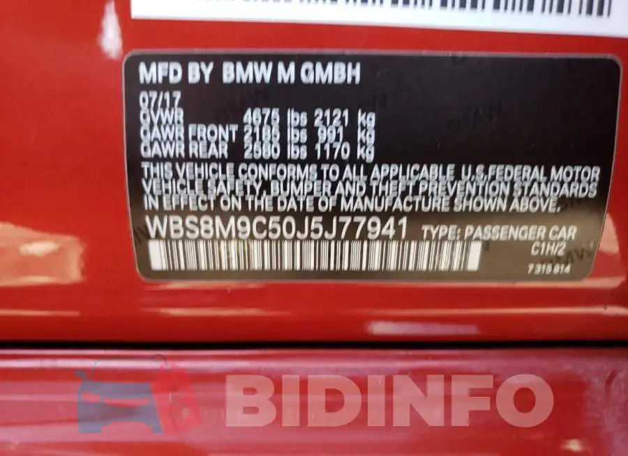 WBS8M9C50J5J77941 Photo# 12