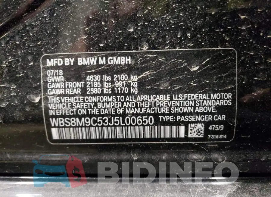 WBS8M9C53J5L00650 Photo# 12