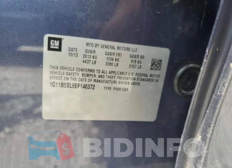 1G11B5SL8EF146372 Photo# 12