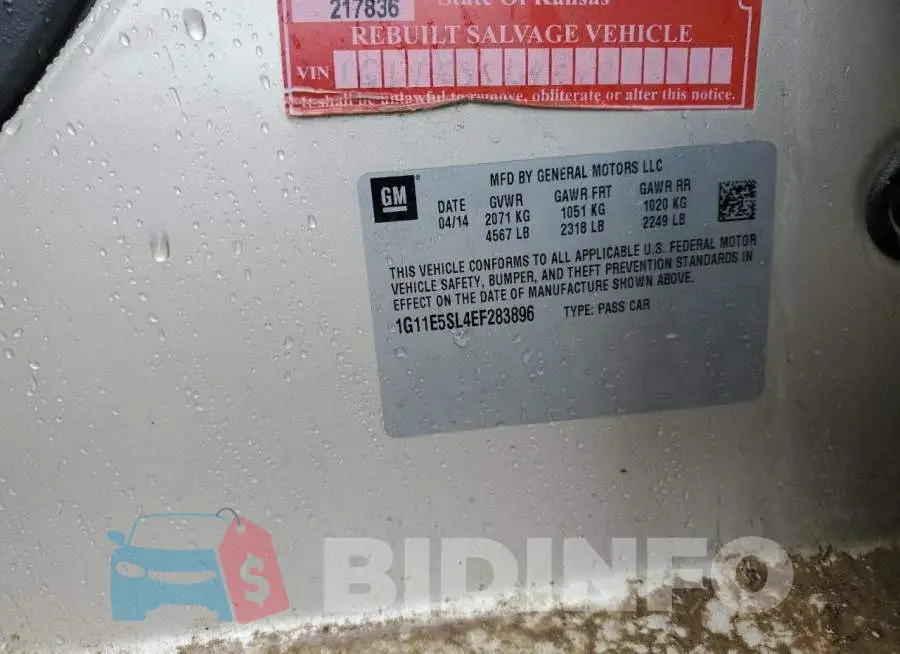1G11E5SL4EF283896 Photo# 12