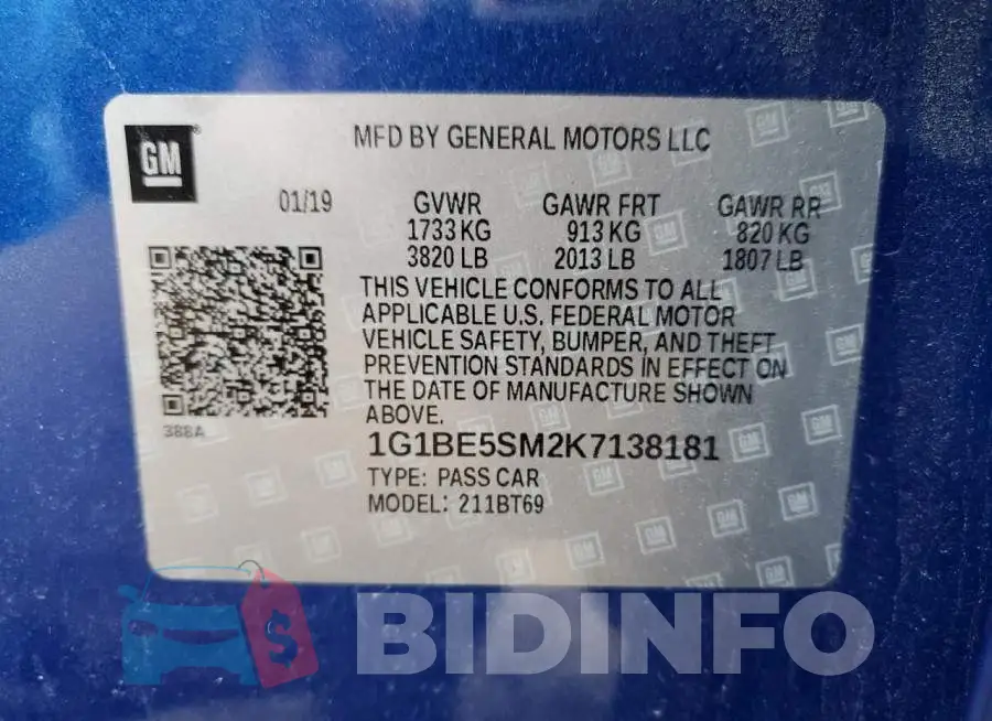 1G1BE5SM2K7138181 Photo# 12