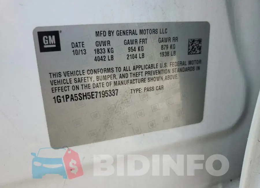 1G1PA5SH5E7195337 Photo# 12