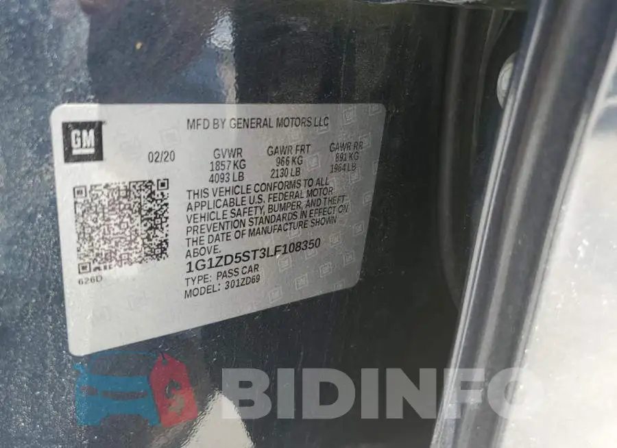 1G1ZD5ST3LF108350 Photo# 12