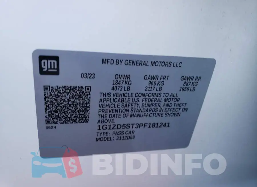 1G1ZD5ST3PF181241 Photo# 13
