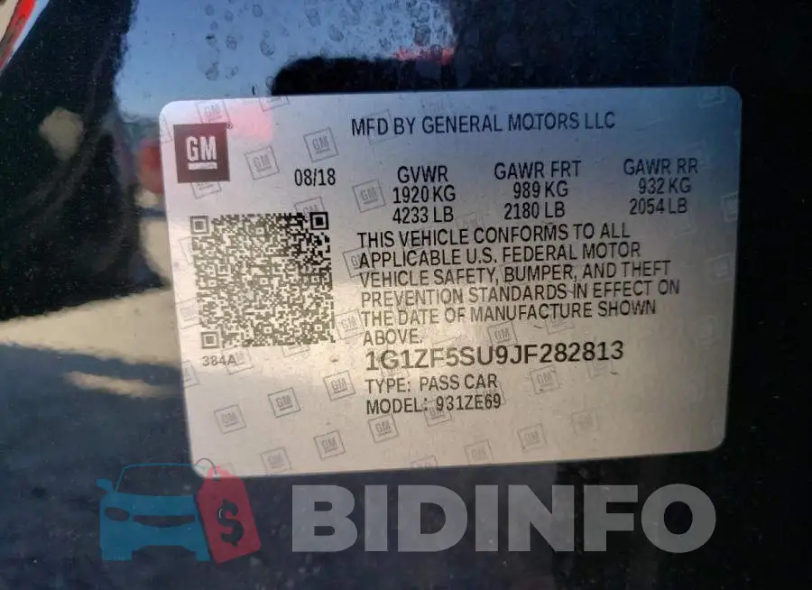 1G1ZF5SU9JF282813 Photo# 12