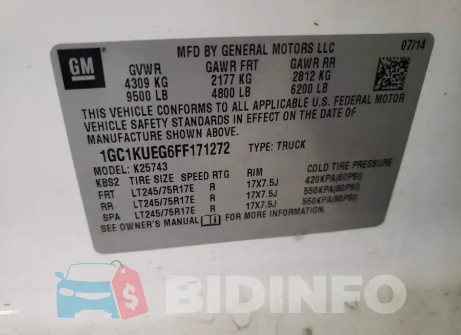 1GC1KUEG6FF171272 Photo# 12