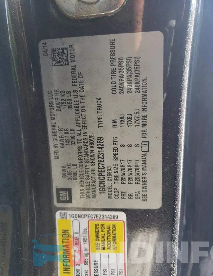 1GCNCPEC7EZ314269 Photo# 12