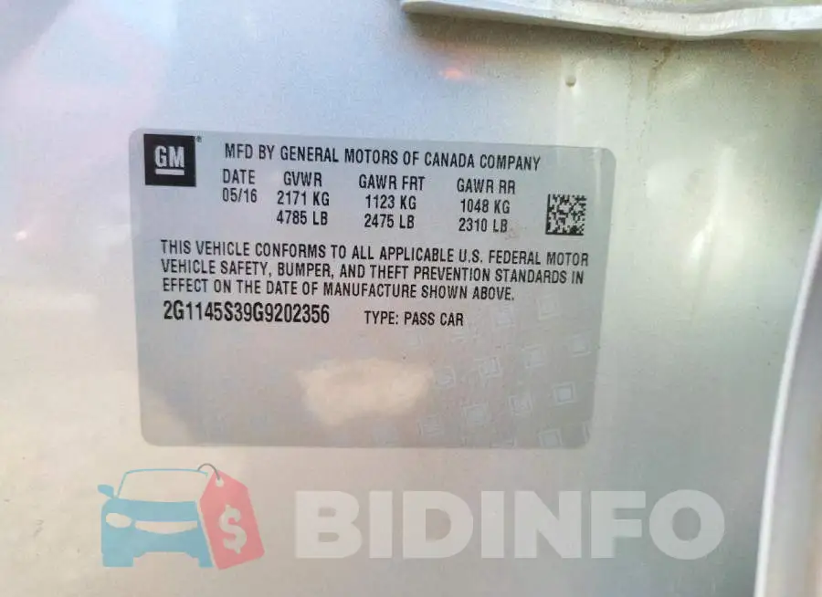2G1145S39G9202356 Photo# 12