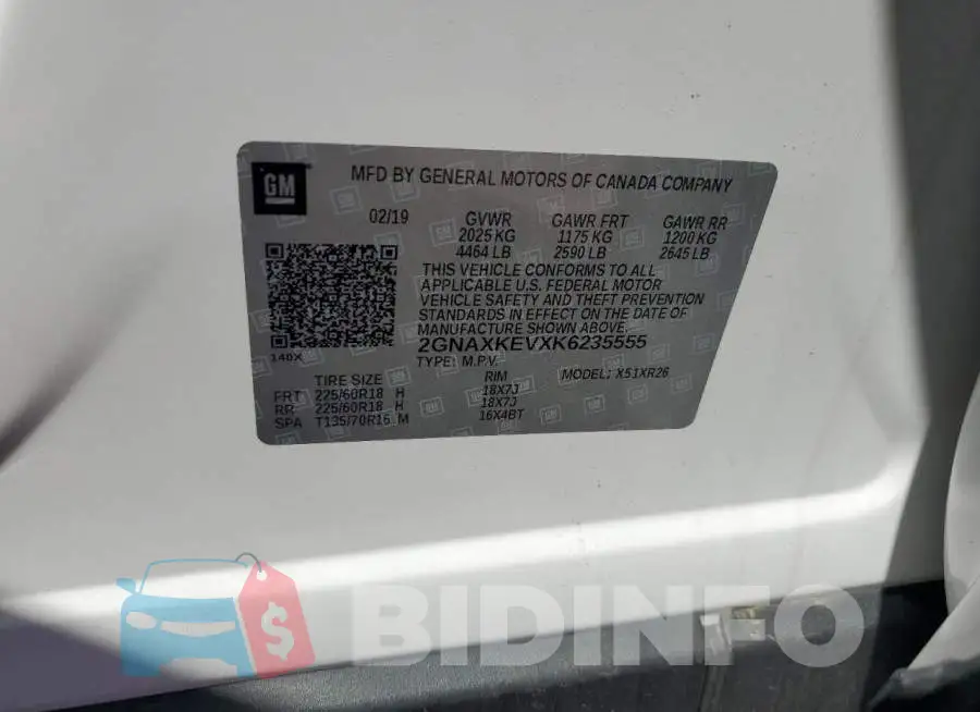 2GNAXKEVXK6235555 Photo# 14