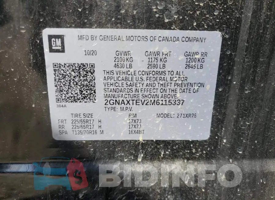 2GNAXTEV2M6115337 Photo# 13