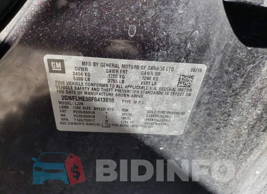 2GNFLHE38F6413018 Photo# 12