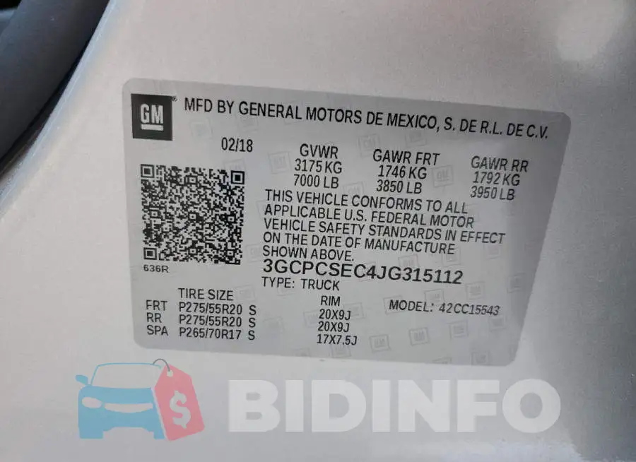 3GCPCSEC4JG315112 Photo# 12