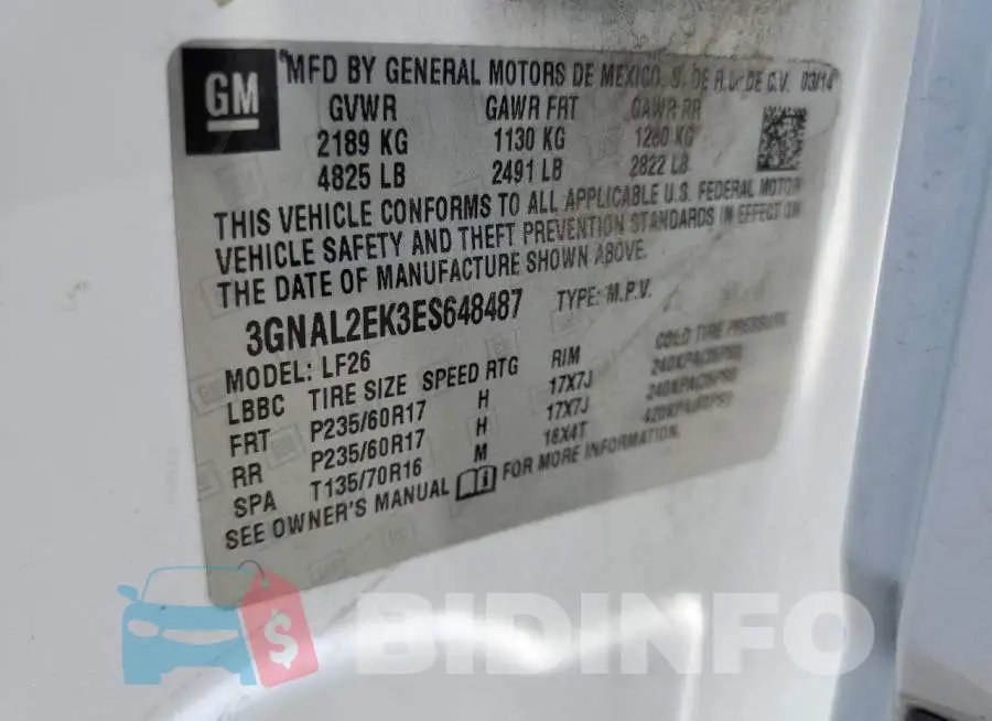 3GNAL2EK3ES648487 Photo# 12