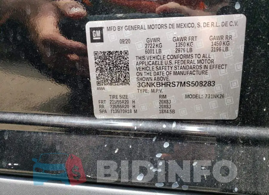 3GNKBHRS7MS508283 Photo# 13