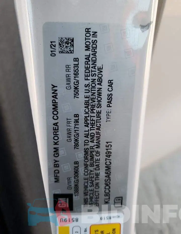 KL8CD6SA6MC749151 Photo# 12