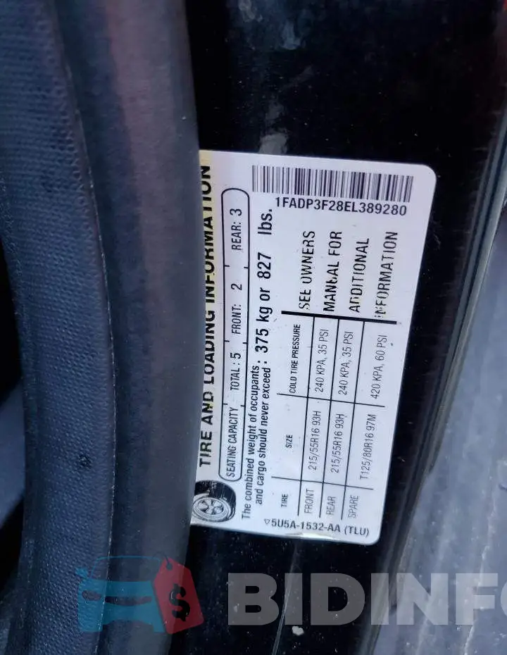 1FADP3F28EL389280 Photo# 12