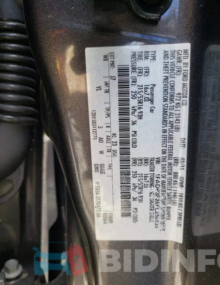 1FADP3F28FL259436 Photo# 12