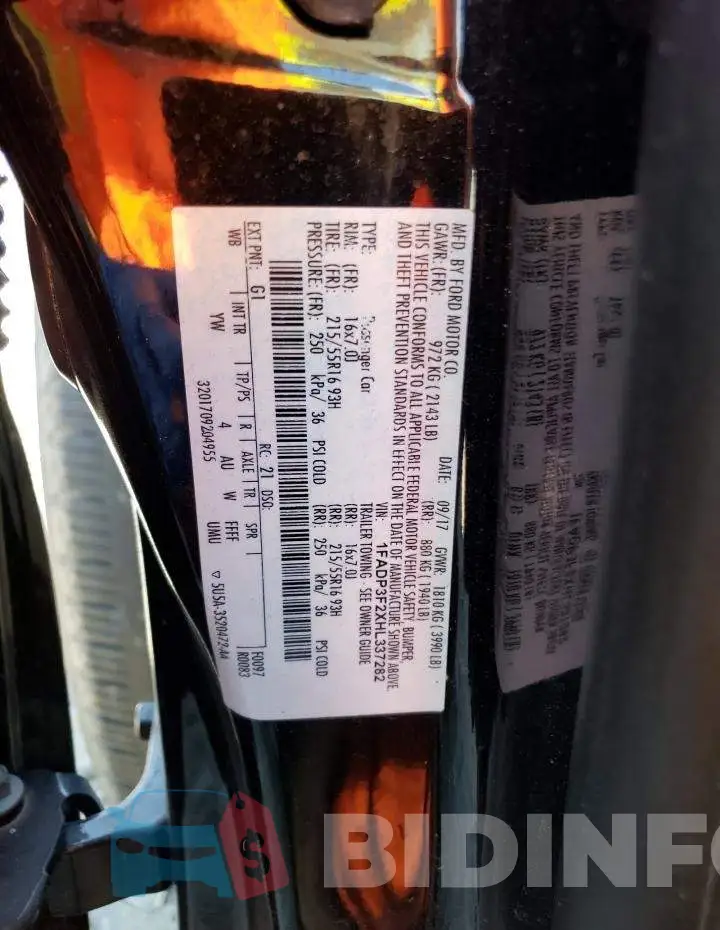 1FADP3F2XHL337282 Photo# 12