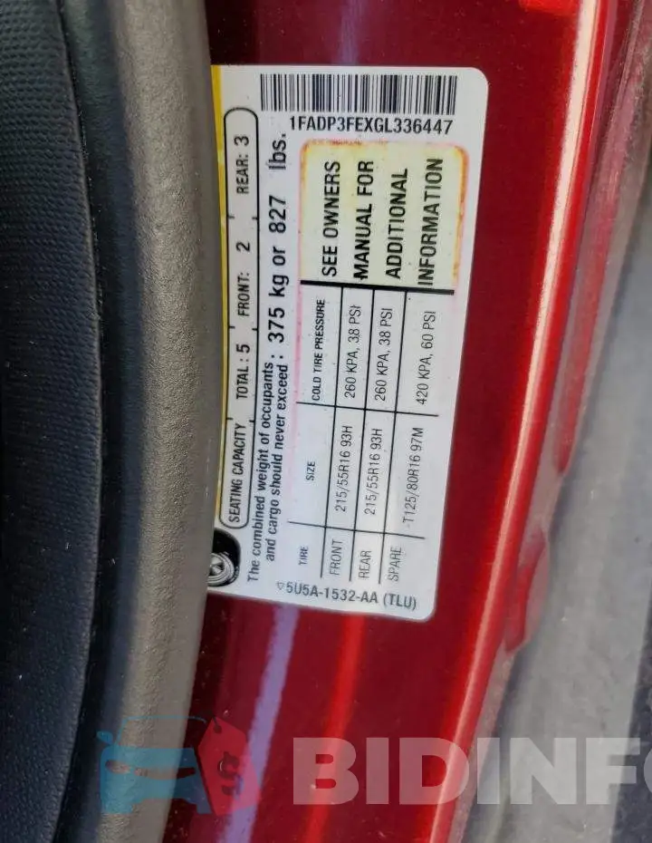 1FADP3FEXGL336447 Photo# 12