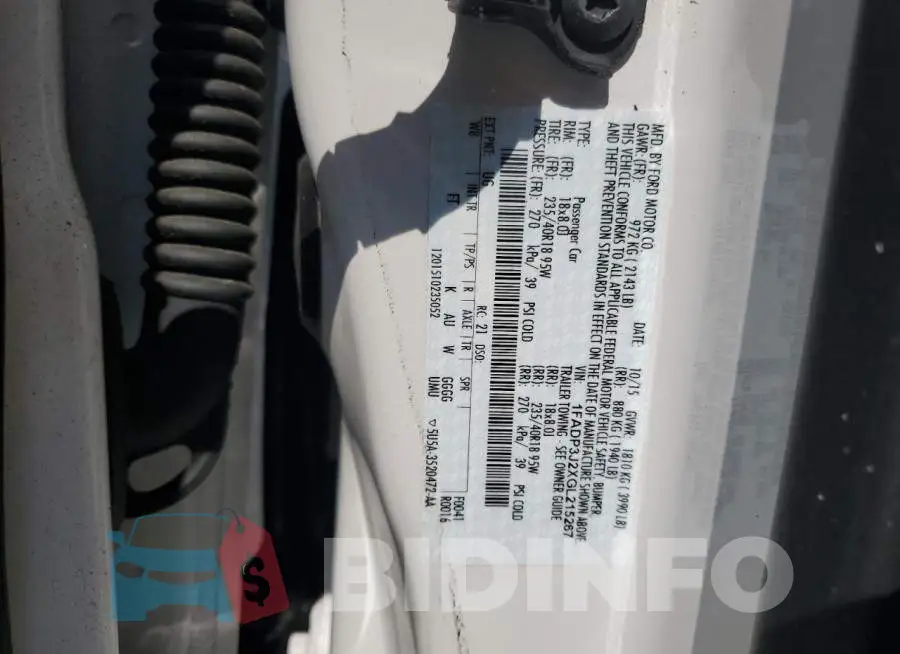 1FADP3J2XGL215267 Photo# 12
