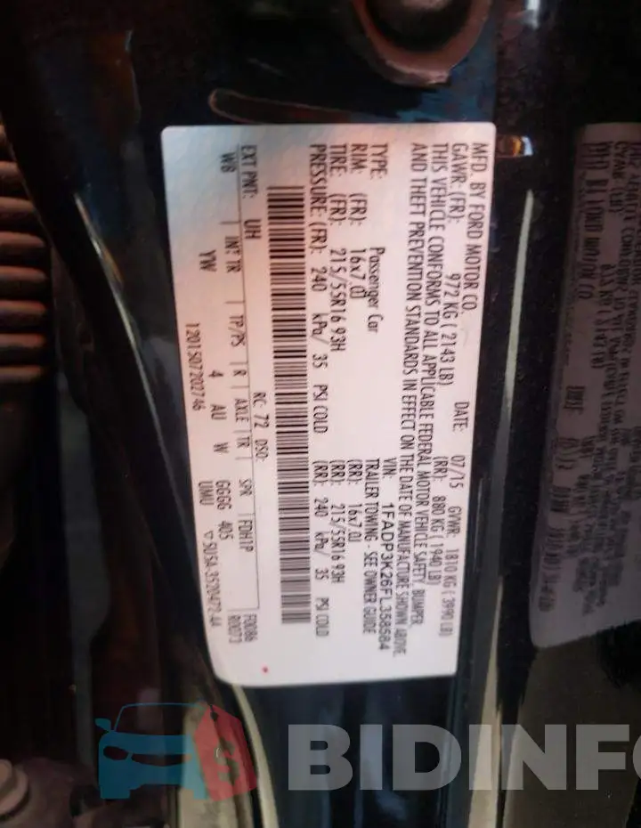 1FADP3K26FL358584 Photo# 12