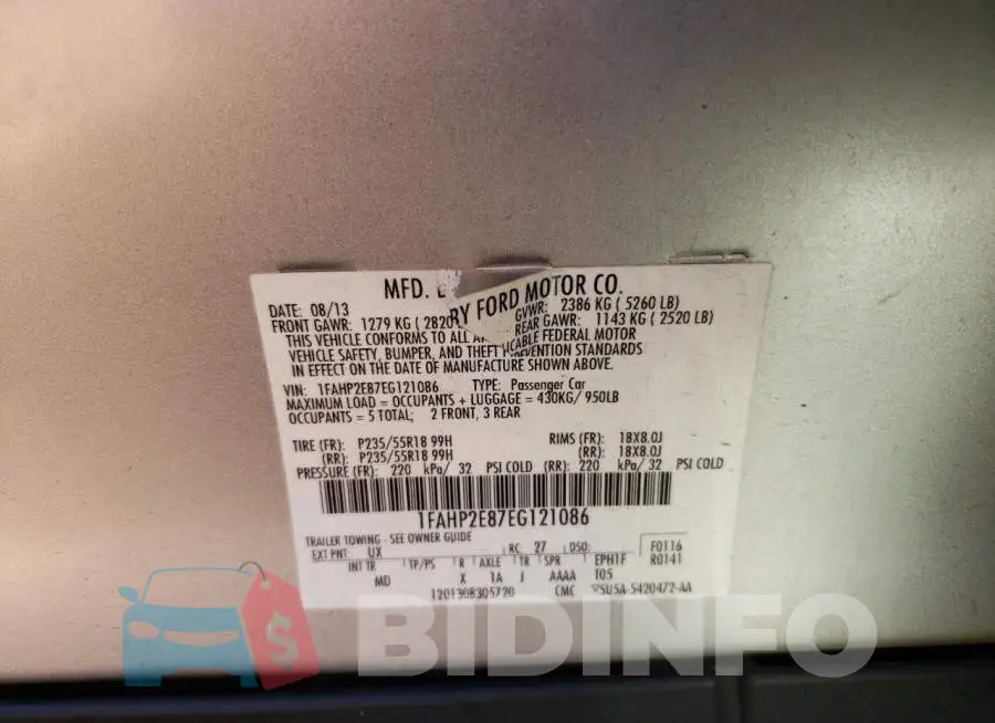 1FAHP2E87EG121086 Photo# 12