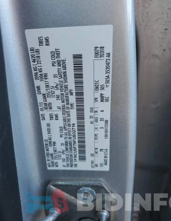 1FMCU0F76FUB32716 Photo# 13