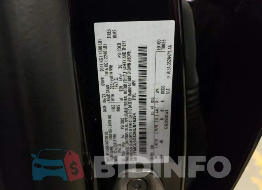 1FMCU9G62NUB16294 Photo# 13