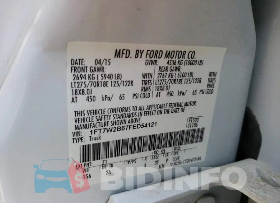 1FT7W2B67FED54121 Photo# 12