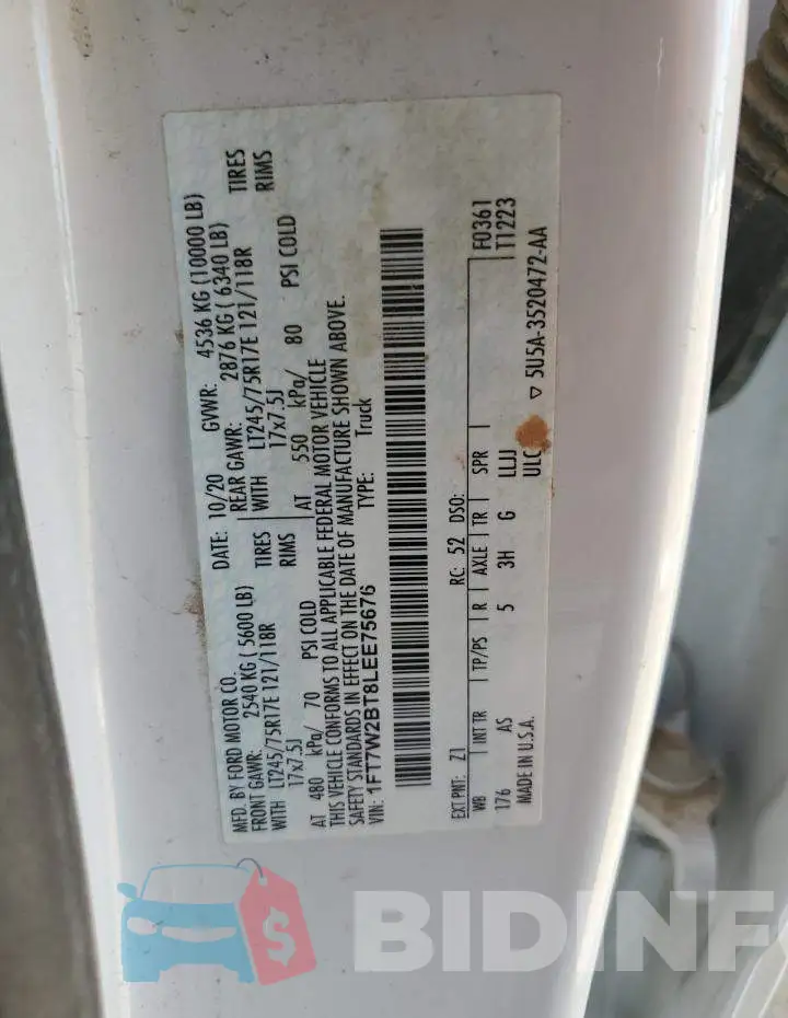1FT7W2BT8LEE75676 Photo# 13