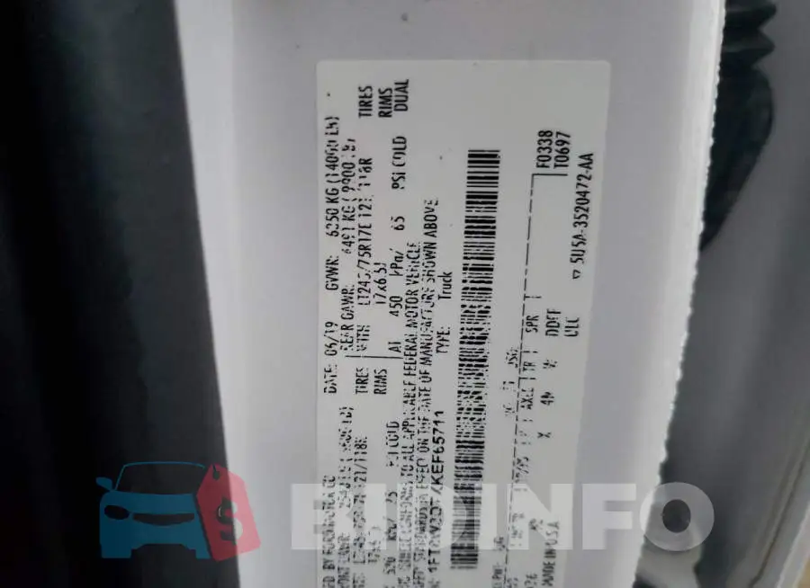 1FT8W3DTXKEF65711 Photo# 12