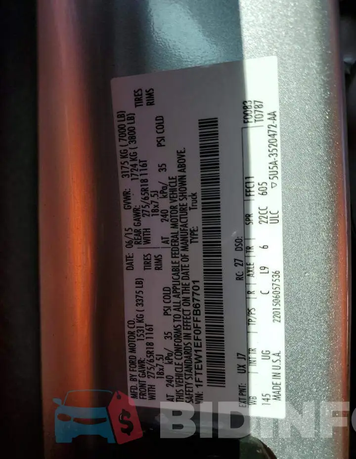 1FTEW1EF0FFB67701 Photo# 12