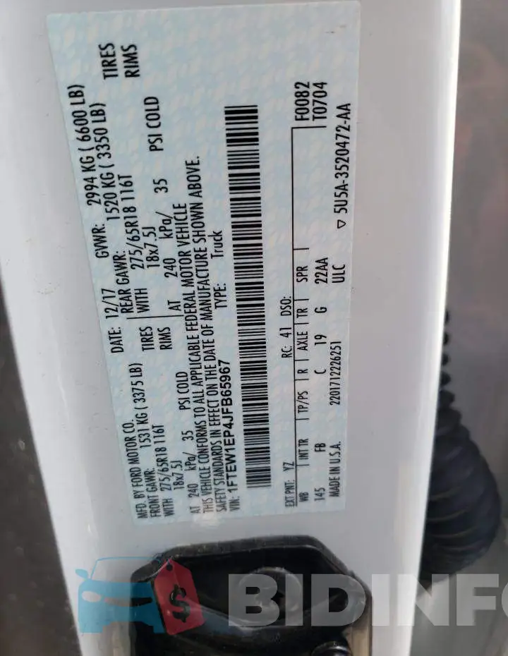 1FTEW1EP4JFB65967 Photo# 12