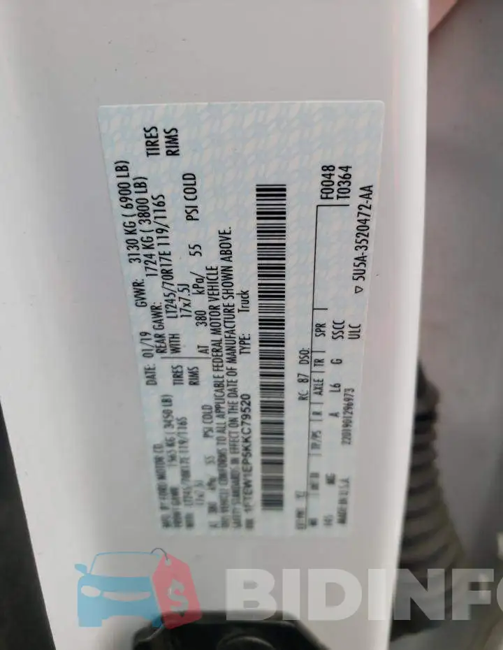 1FTEW1EP5KKC79520 Photo# 12